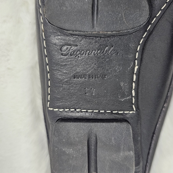 Faconnable Marli black leather slip on loafers Size 37 - Picture 7 of 11